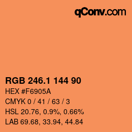 カラーコード: RGB 246.1 144 90 | qconv.com