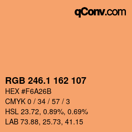 カラーコード: RGB 246.1 162 107 | qconv.com
