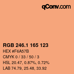 カラーコード: RGB 246.1 165 123 | qconv.com