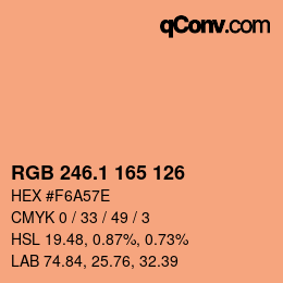 カラーコード: RGB 246.1 165 126 | qconv.com