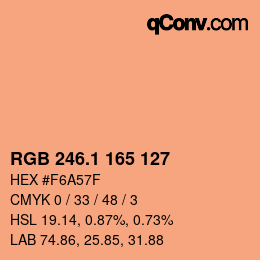 カラーコード: RGB 246.1 165 127 | qconv.com