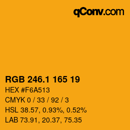 カラーコード: RGB 246.1 165 19 | qconv.com
