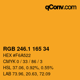 カラーコード: RGB 246.1 165 34 | qconv.com