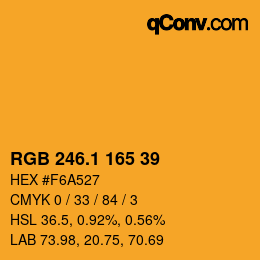 カラーコード: RGB 246.1 165 39 | qconv.com
