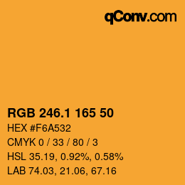 カラーコード: RGB 246.1 165 50 | qconv.com
