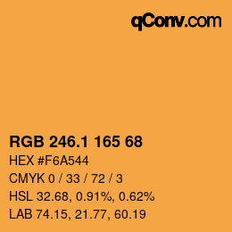 カラーコード: RGB 246.1 165 68 | qconv.com