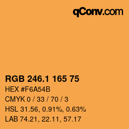 カラーコード: RGB 246.1 165 75 | qconv.com