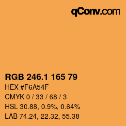 カラーコード: RGB 246.1 165 79 | qconv.com