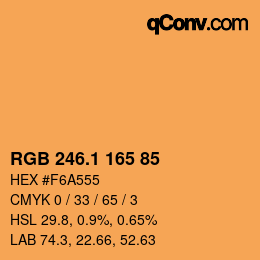 カラーコード: RGB 246.1 165 85 | qconv.com