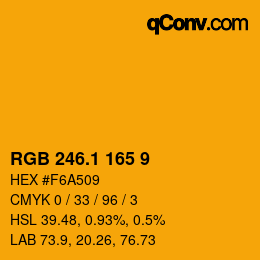 カラーコード: RGB 246.1 165 9 | qconv.com