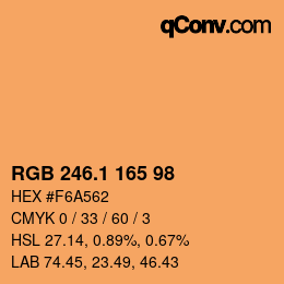カラーコード: RGB 246.1 165 98 | qconv.com