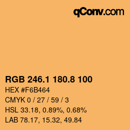 Color code: RGB 246.1 180.8 100 | qconv.com