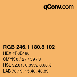 カラーコード: RGB 246.1 180.8 102 | qconv.com