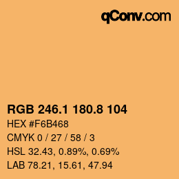 Farbcode: RGB 246.1 180.8 104 | qconv.com