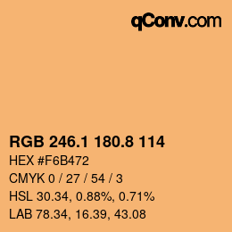 Color code: RGB 246.1 180.8 114 | qconv.com