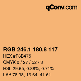 Color code: RGB 246.1 180.8 117 | qconv.com