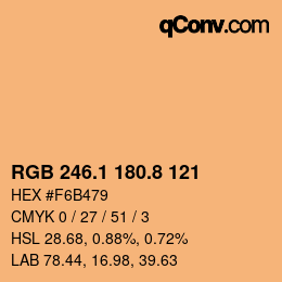 Color code: RGB 246.1 180.8 121 | qconv.com