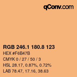 Color code: RGB 246.1 180.8 123 | qconv.com