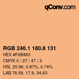 Código de color: RGB 246.1 180.8 131 | qconv.com