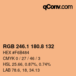Farbcode: RGB 246.1 180.8 132 | qconv.com
