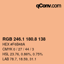Farbcode: RGB 246.1 180.8 138 | qconv.com
