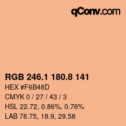 Color code: RGB 246.1 180.8 141 | qconv.com