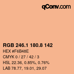Color code: RGB 246.1 180.8 142 | qconv.com