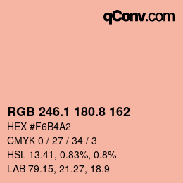 Code couleur: RGB 246.1 180.8 162 | qconv.com