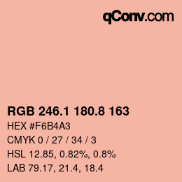 カラーコード: RGB 246.1 180.8 163 | qconv.com