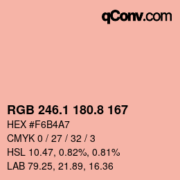 Código de color: RGB 246.1 180.8 167 | qconv.com
