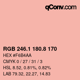 Color code: RGB 246.1 180.8 170 | qconv.com
