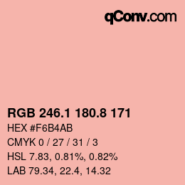 カラーコード: RGB 246.1 180.8 171 | qconv.com