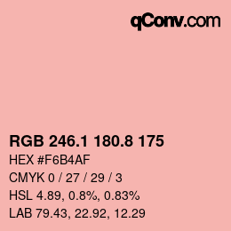 Color code: RGB 246.1 180.8 175 | qconv.com
