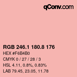 Color code: RGB 246.1 180.8 176 | qconv.com
