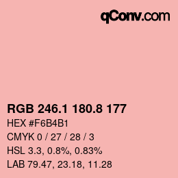 Color code: RGB 246.1 180.8 177 | qconv.com