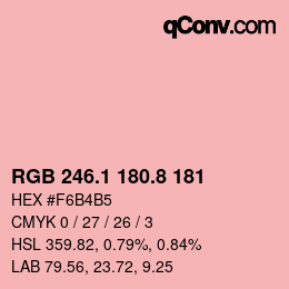 カラーコード: RGB 246.1 180.8 181 | qconv.com