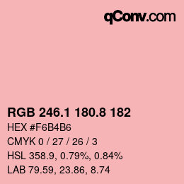カラーコード: RGB 246.1 180.8 182 | qconv.com