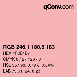 カラーコード: RGB 246.1 180.8 183 | qconv.com