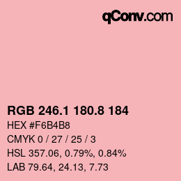 カラーコード: RGB 246.1 180.8 184 | qconv.com