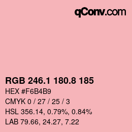 Color code: RGB 246.1 180.8 185 | qconv.com