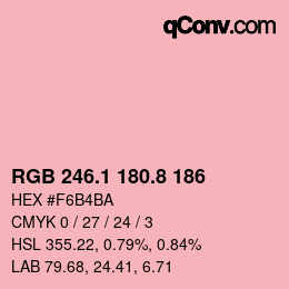 Color code: RGB 246.1 180.8 186 | qconv.com