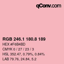 カラーコード: RGB 246.1 180.8 189 | qconv.com