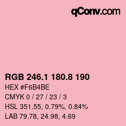 Farbcode: RGB 246.1 180.8 190 | qconv.com