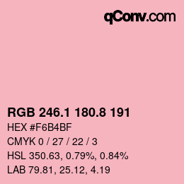 カラーコード: RGB 246.1 180.8 191 | qconv.com
