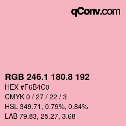カラーコード: RGB 246.1 180.8 192 | qconv.com