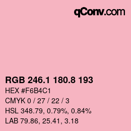 カラーコード: RGB 246.1 180.8 193 | qconv.com