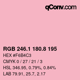 Farbcode: RGB 246.1 180.8 195 | qconv.com
