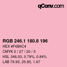 カラーコード: RGB 246.1 180.8 196 | qconv.com