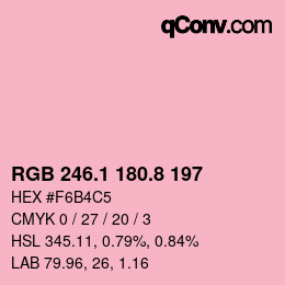 カラーコード: RGB 246.1 180.8 197 | qconv.com