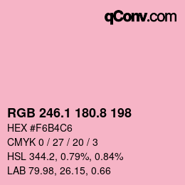 カラーコード: RGB 246.1 180.8 198 | qconv.com